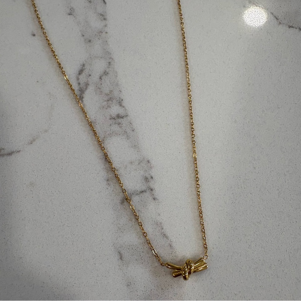 Ann Taylor Delicate Gold Knot Necklace - Picture 2 of 6